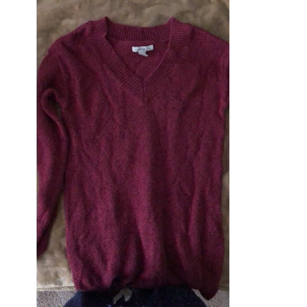 Maroon V Neck Sweater